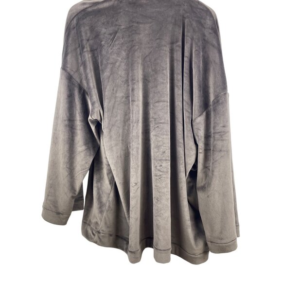 Skims Women's XS Velour Sleep Short Robe Brown Loungewear Comfy Hygge Amethyst - Picture 7 of 7